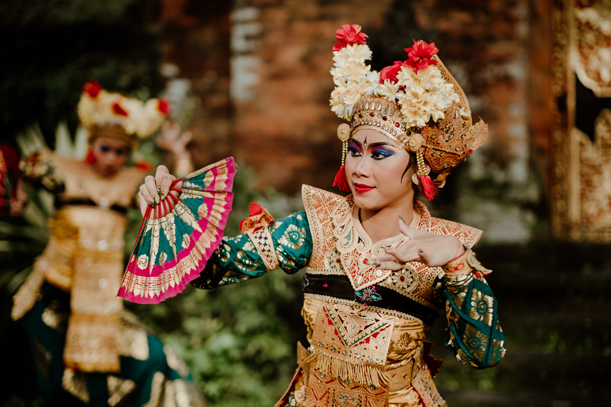 Woman Dancing in Traditional Balinese Costume